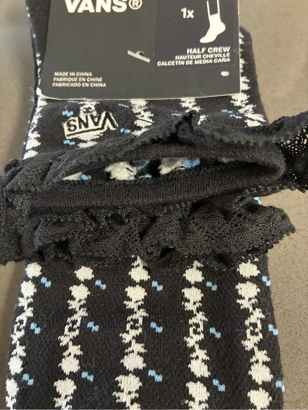 Vans Sereno Lace Crew Socks Everyday, Waffle Knit, half crew Large socks 9.5-13